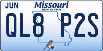 MO license plate QL8P2S