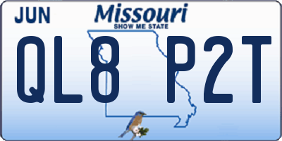 MO license plate QL8P2T
