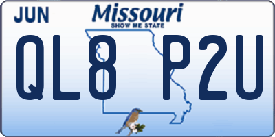 MO license plate QL8P2U