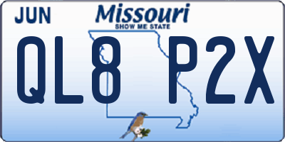 MO license plate QL8P2X
