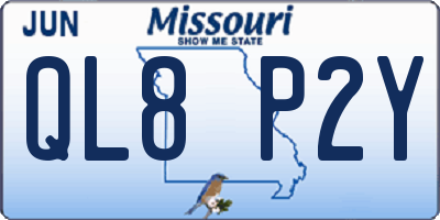 MO license plate QL8P2Y