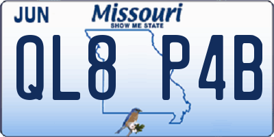 MO license plate QL8P4B