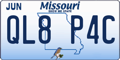 MO license plate QL8P4C