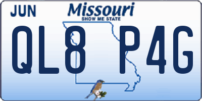 MO license plate QL8P4G