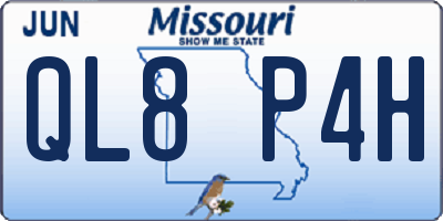 MO license plate QL8P4H
