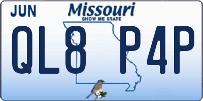 MO license plate QL8P4P