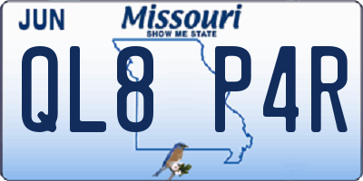 MO license plate QL8P4R