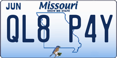MO license plate QL8P4Y