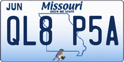 MO license plate QL8P5A