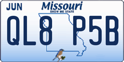 MO license plate QL8P5B