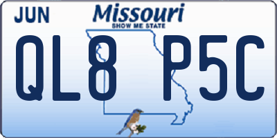 MO license plate QL8P5C