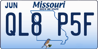 MO license plate QL8P5F