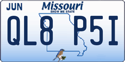 MO license plate QL8P5I