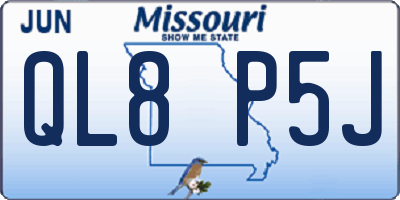 MO license plate QL8P5J