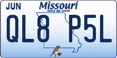 MO license plate QL8P5L