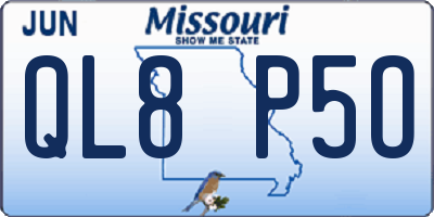 MO license plate QL8P5O