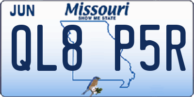 MO license plate QL8P5R