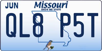 MO license plate QL8P5T