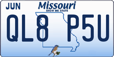 MO license plate QL8P5U
