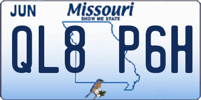 MO license plate QL8P6H