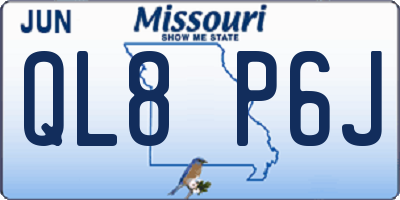 MO license plate QL8P6J
