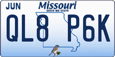 MO license plate QL8P6K