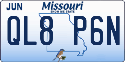 MO license plate QL8P6N