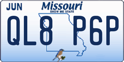 MO license plate QL8P6P