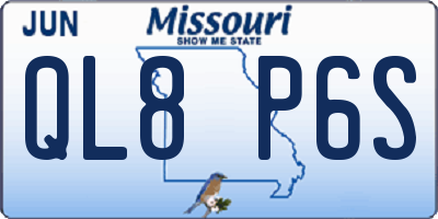 MO license plate QL8P6S