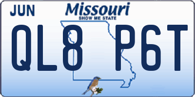 MO license plate QL8P6T