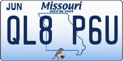 MO license plate QL8P6U