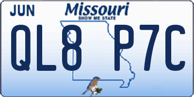 MO license plate QL8P7C