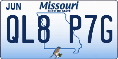 MO license plate QL8P7G