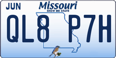 MO license plate QL8P7H