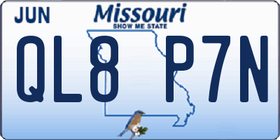 MO license plate QL8P7N