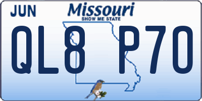 MO license plate QL8P7O