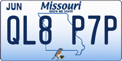 MO license plate QL8P7P