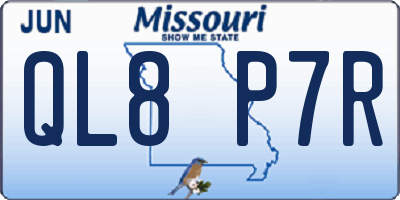 MO license plate QL8P7R