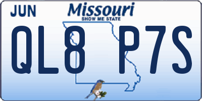 MO license plate QL8P7S