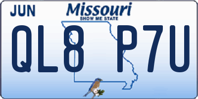 MO license plate QL8P7U