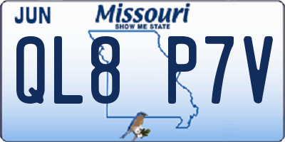 MO license plate QL8P7V
