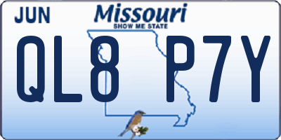 MO license plate QL8P7Y