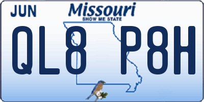 MO license plate QL8P8H
