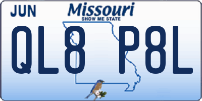 MO license plate QL8P8L