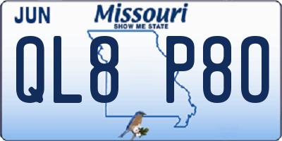 MO license plate QL8P8O