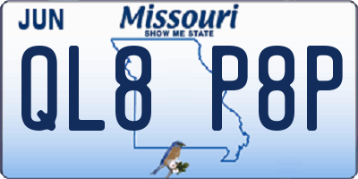 MO license plate QL8P8P