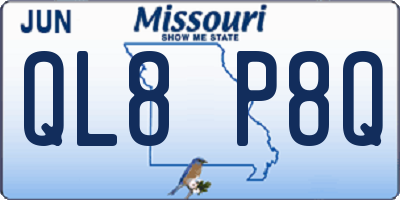 MO license plate QL8P8Q