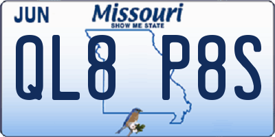 MO license plate QL8P8S