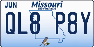 MO license plate QL8P8Y