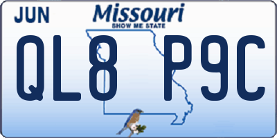 MO license plate QL8P9C